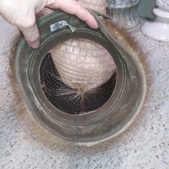 Vintage Netted Brown Mink Ring Fascinator - Picture 7 of 9